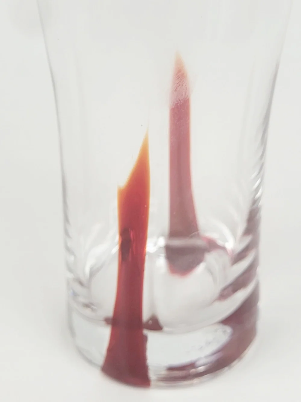 Pier 1 Red Swirline Shot Glasses~2 oz Clear Shooters~Retired~Set of 5~EUC
